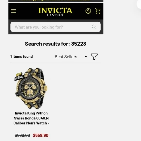 Invicta Gold and Black Men's Watch